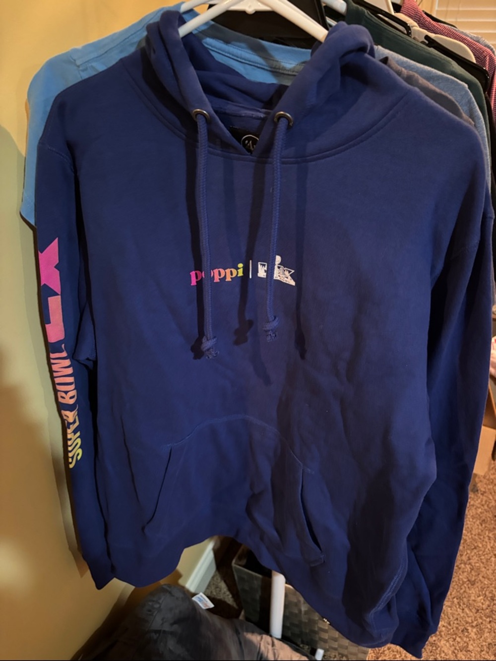 NWT Super Bowl by Poppil Blue Pullover Hoodie (47 Brand)-